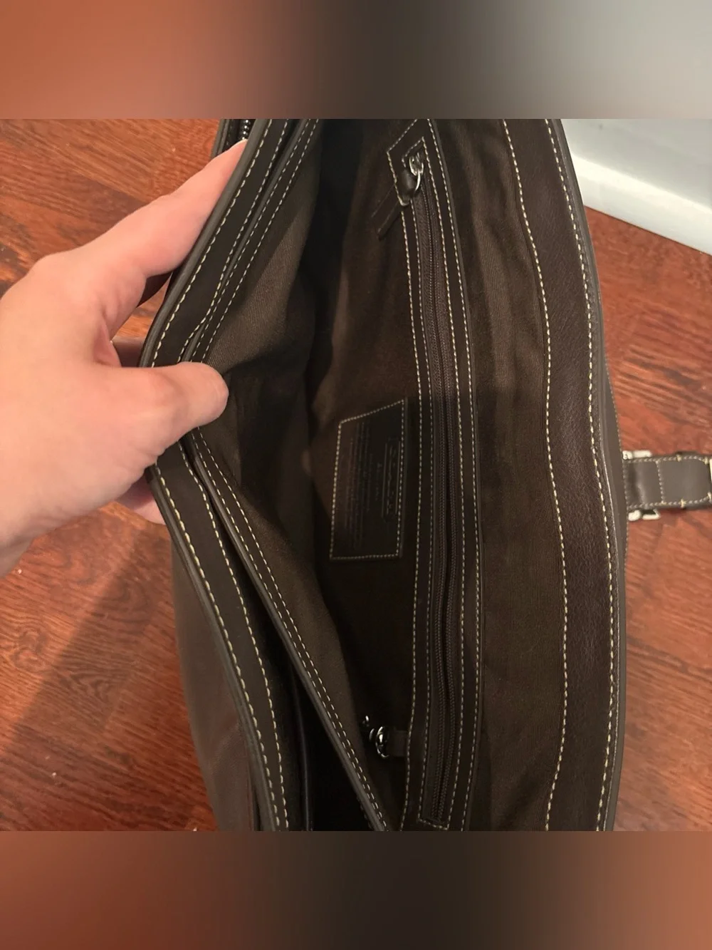 Coach Beekman Brown Leather Briefcase Messenger Bag - authentic - NO STRAP